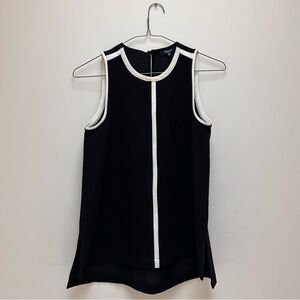 Madewell Black and White Crepe Canal Tank Top size XS